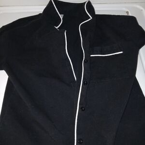 SHEIN Black Pajama Top with White Trim